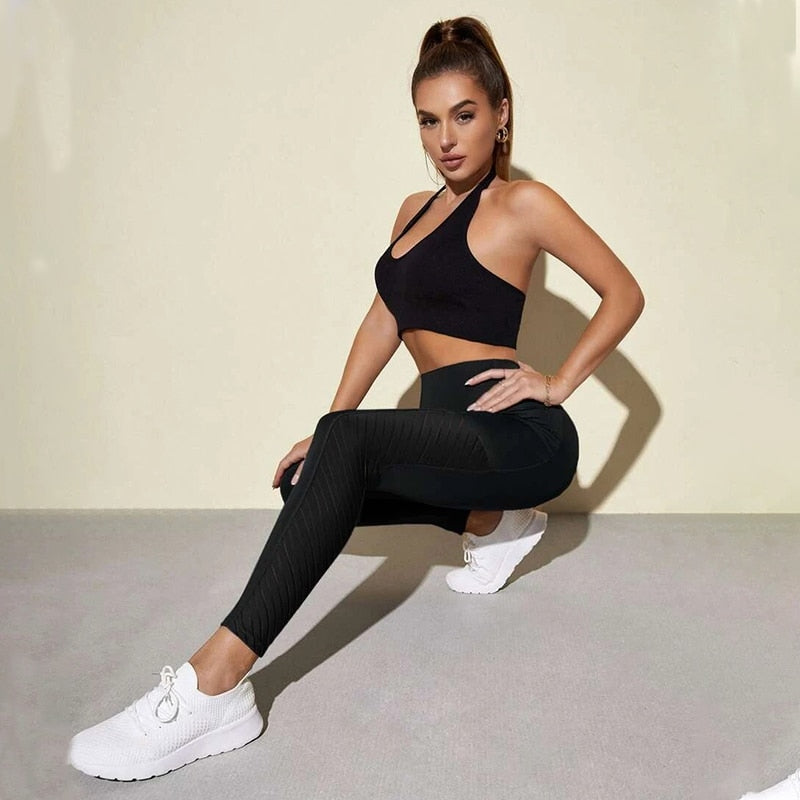 MEHEOL Workout Leggings mit nahtloser Tasche
