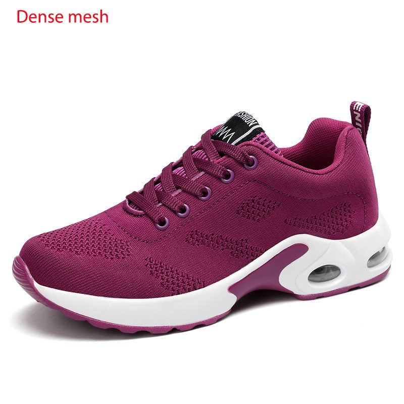 Fashion Lace Up Damen Laufschuhe Leichte Sneakers Atmungsaktive Outdoor-Sport-Fitness-Schuhe Komfort Luftpolster